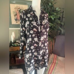 Equipment Silk Floral Button-Up Shirt Dress